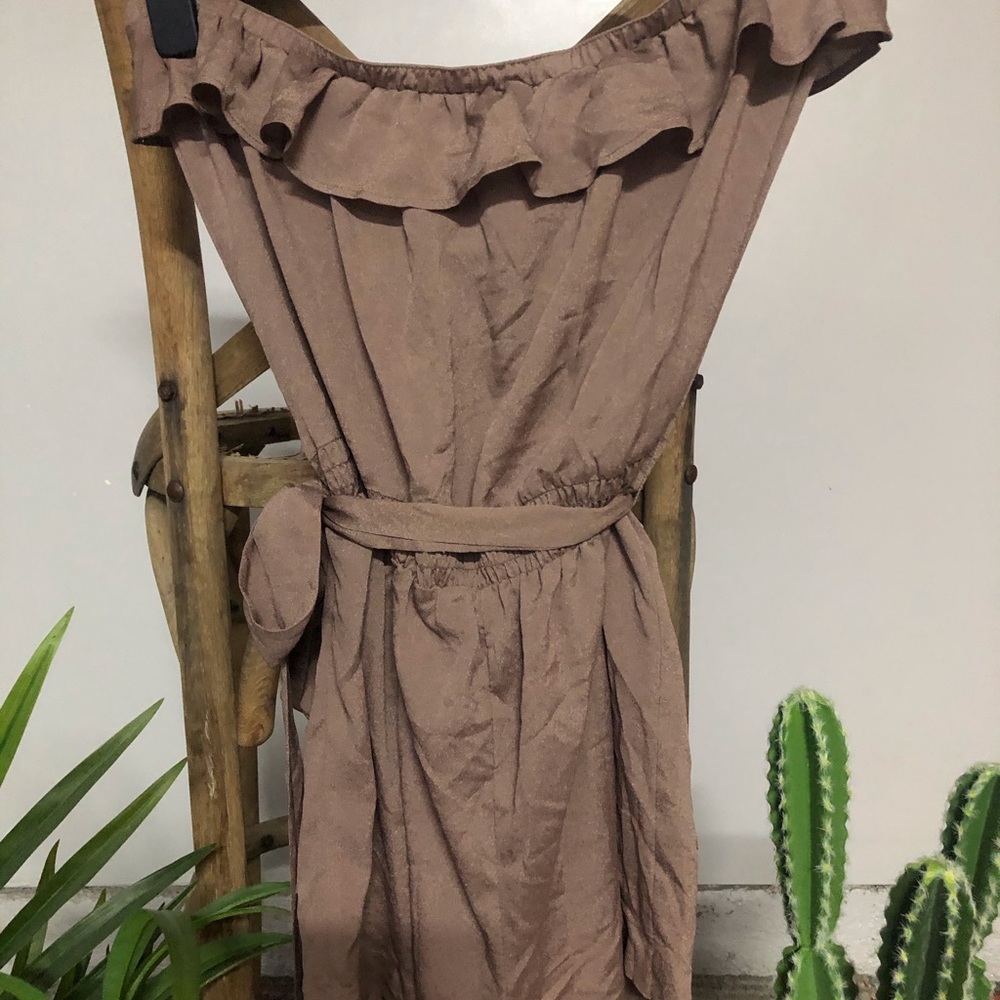 Bebe Taupe Romper Size M